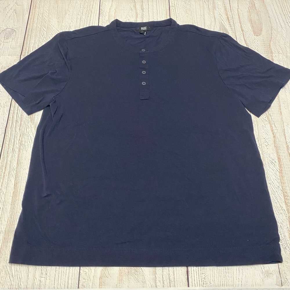 PAIGE Dark Blue Henley Shirt XL